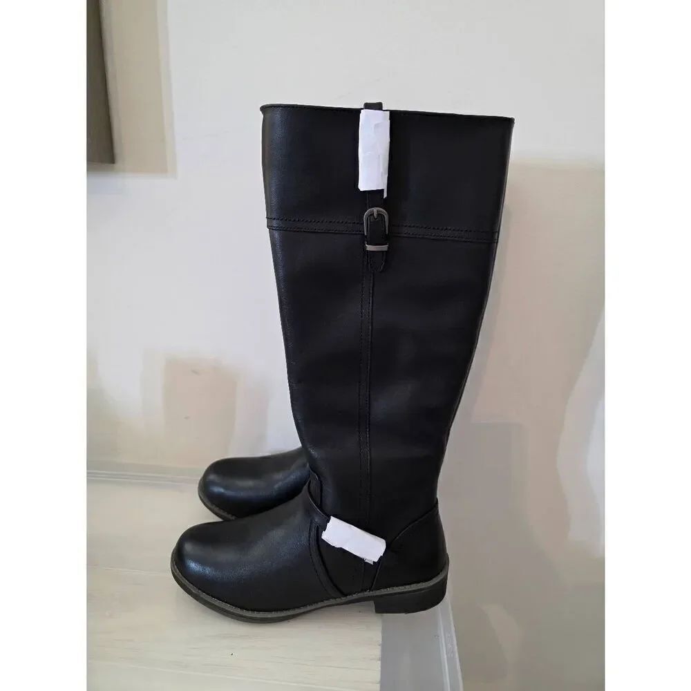 Propet Womens Tasha WFX095L Black Round Toe Mid Calf Riding Boots Size 6.5 NWOB